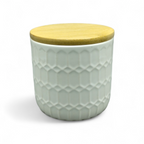 Canister pequeño de Cerámica con Tapa de Bambú (3.9" × 3.5") *NO ENVIOS POR CORREO*