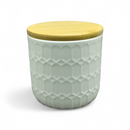 Small Ceramic Canister with Bamboo Lid (3.9" × 3.5") *NO SHIPPING BY MAIL*