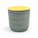 Small Ceramic Canister with Bamboo Lid (3.9" × 3.5") *NO SHIPPING BY MAIL*