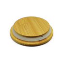 Small Ceramic Canister with Bamboo Lid (3.9" × 3.5") *NO SHIPPING BY MAIL*