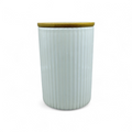 Canister Mediano de Cerámica con Tapa de Bambú (5.5" × 3.9") *NO ENVIOS POR CORREO*
