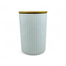 Medium Ceramic Canister with Bamboo Lid (5.5" × 3.9") *NO SHIPPING BY MAIL*