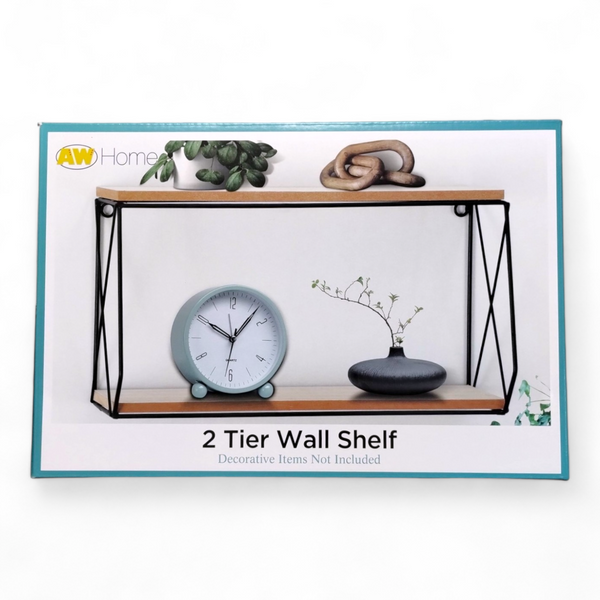 AW Home - Estante de Pared de 2 Niveles (11.8" × 7.9" - 30cm × 20cm)