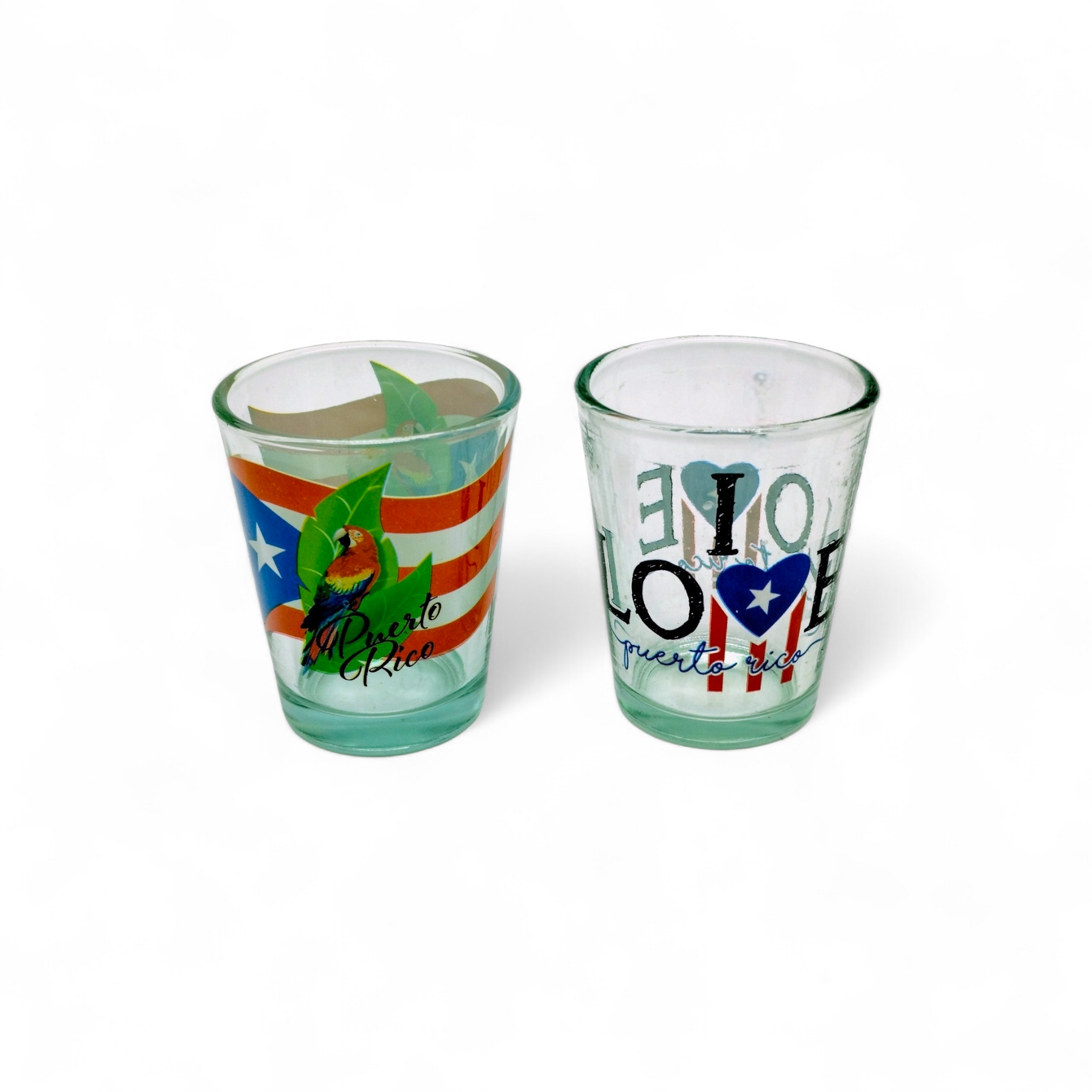 Souvenirs de Puerto Rico - Shot Glasses 2pcs (Variedad de estilos a escoger)