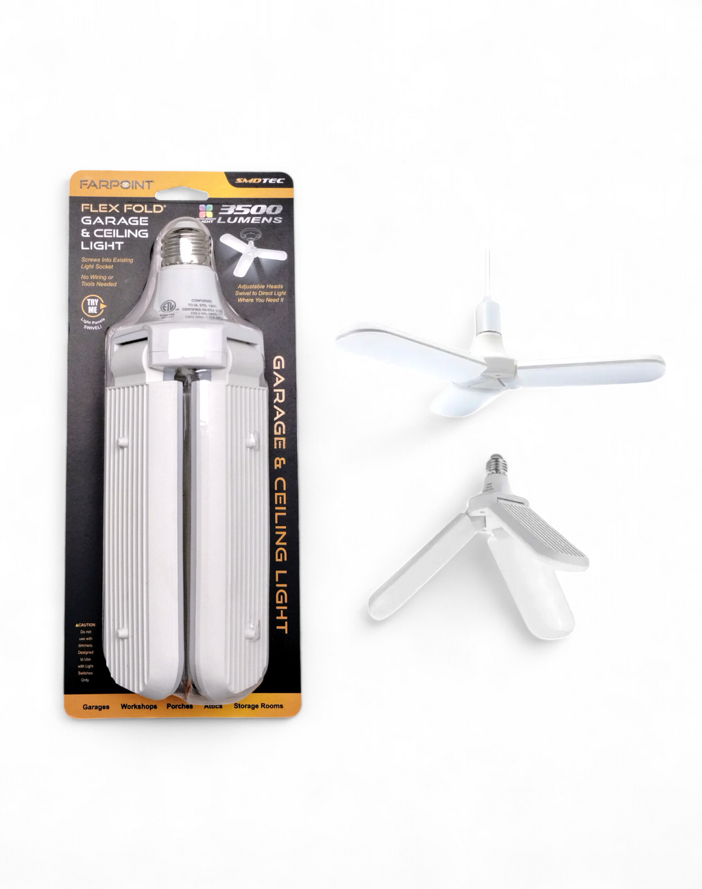 Farpoint - Flex Fold Ceiling & Garage Light (3500 Lumens)