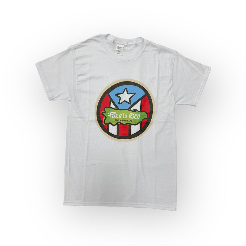 T-Shirts PUERTORRA - Círculo con Bandera y Mapa (Size de Adulto)