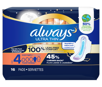 Always Ultra Thin Overnight/Size 4 (16pads)