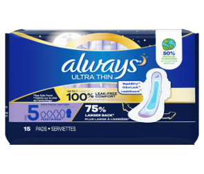Always Ultra Thin Extra Heavy Overnight/Size 5 (15pads)