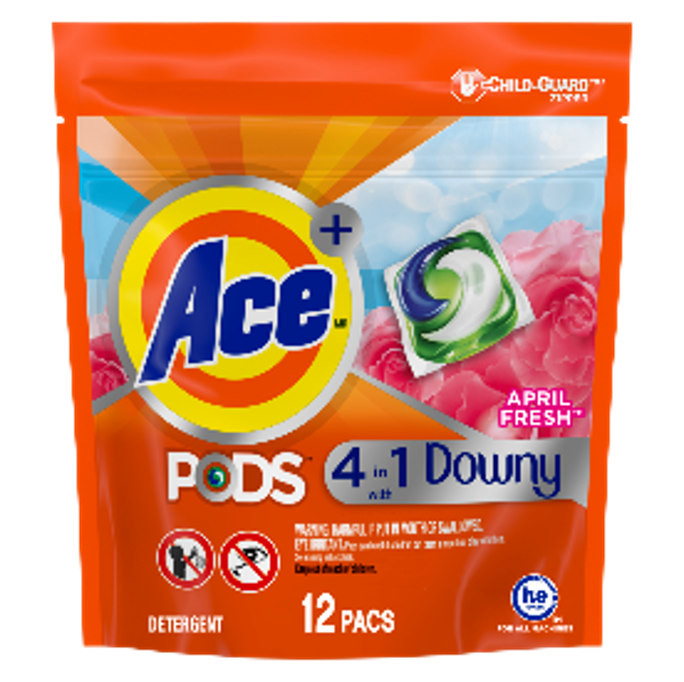 Ace+ Pods 4in1 With Downy - April Fresh 12pacs / 11oz