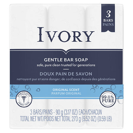 Ivory Gentle Bar Soap Original Scent 3pcs 3.17oz