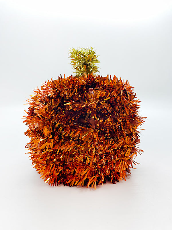 Otoño - Calabaza decorativa 3D de oropel  4.5"x4"