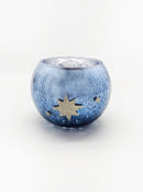 Autumn - Decorative glass moon and star candle holder 3.50"x3.50"