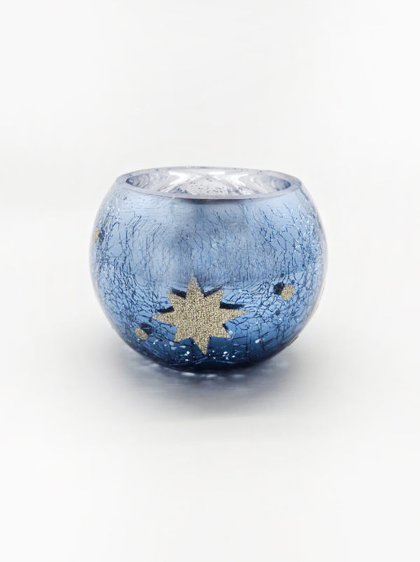 Otoño - envase decorativo lunas y estrellas de cristal para vela 3.50"x3.50"