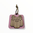 Artesanía en Madera - Ornamentos Tres Reyes Magos (de frente) 3'' aprox.