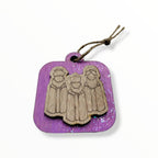 Artesanía en Madera - Ornamentos Tres Reyes Magos (de frente) 3'' aprox.