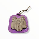 Artesanía en Madera - Ornamentos Tres Reyes Magos (de frente) 3'' aprox.