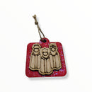 Artesanía en Madera - Ornamentos Tres Reyes Magos (de frente) 3'' aprox.