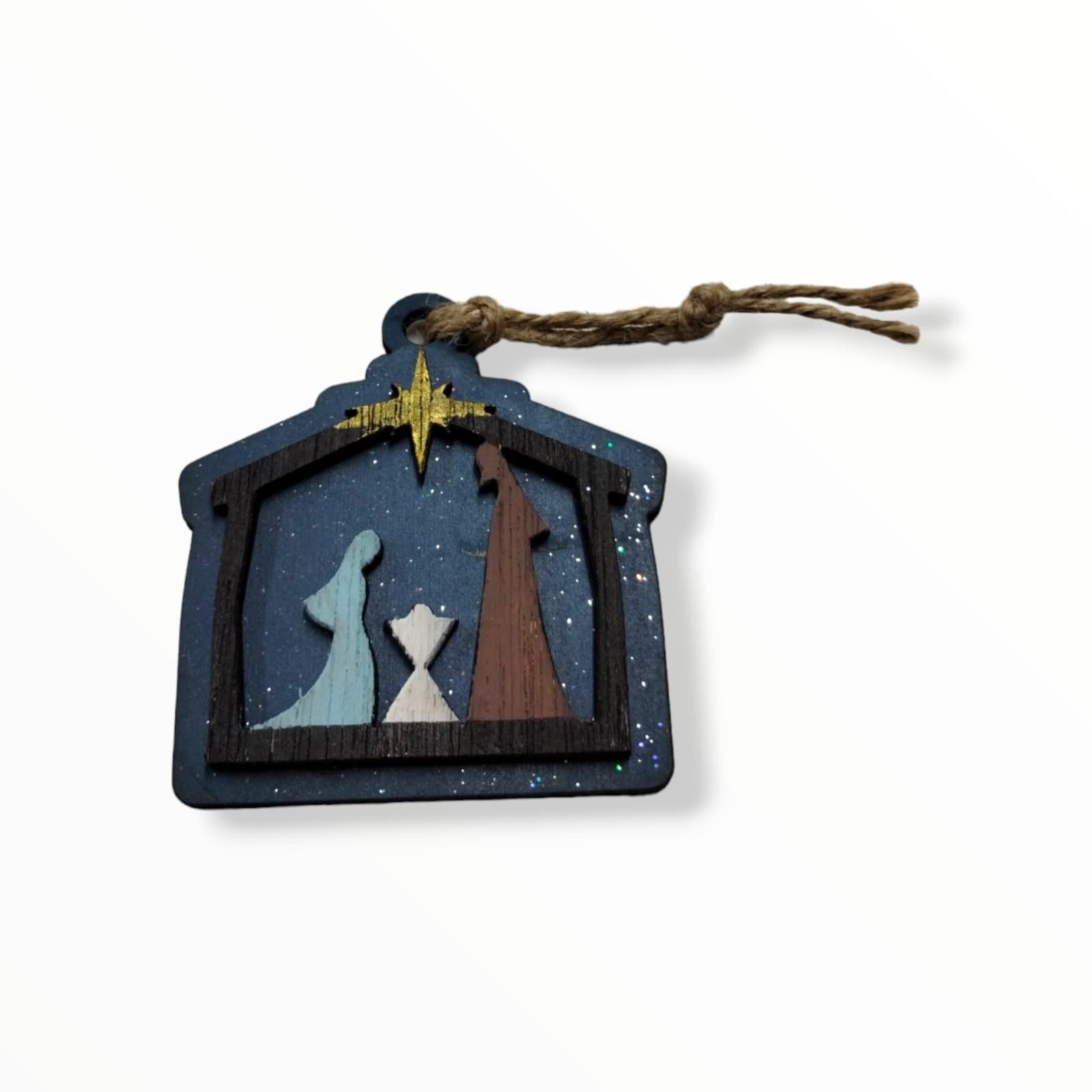 Artesanía en Madera - Ornamentos Nacimiento Casita
