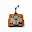 Artesanía en Madera - Ornamentos Tres Reyes Magos (de frente) 3'' aprox.