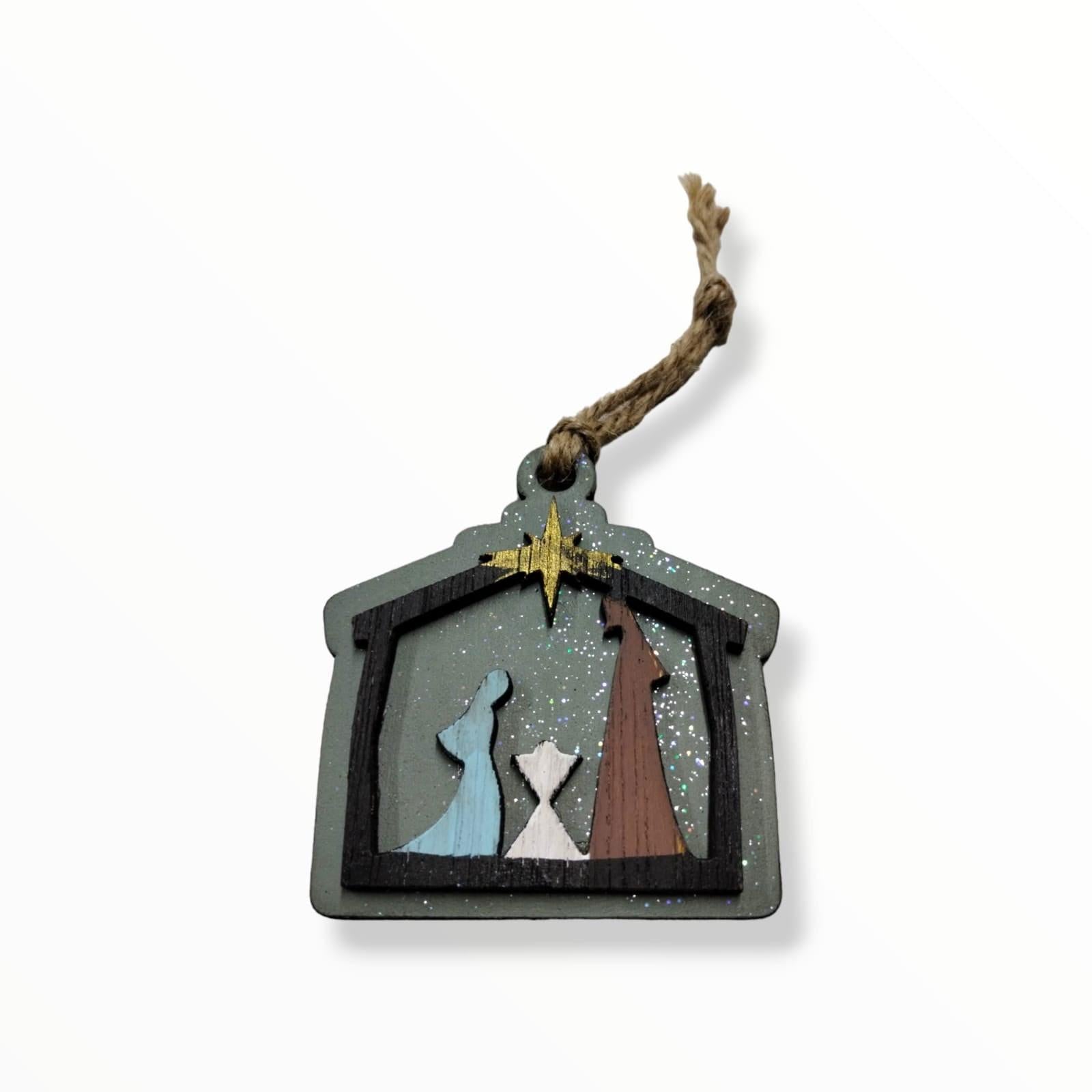 Artesanía en Madera - Ornamentos Nacimiento Casita