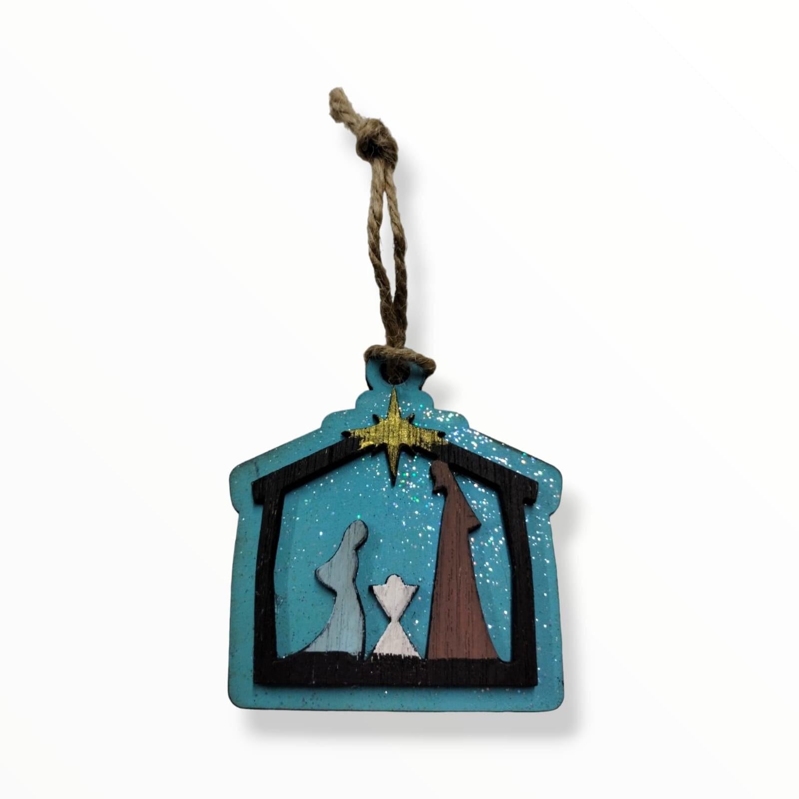 Artesanía en Madera - Ornamentos Nacimiento Casita