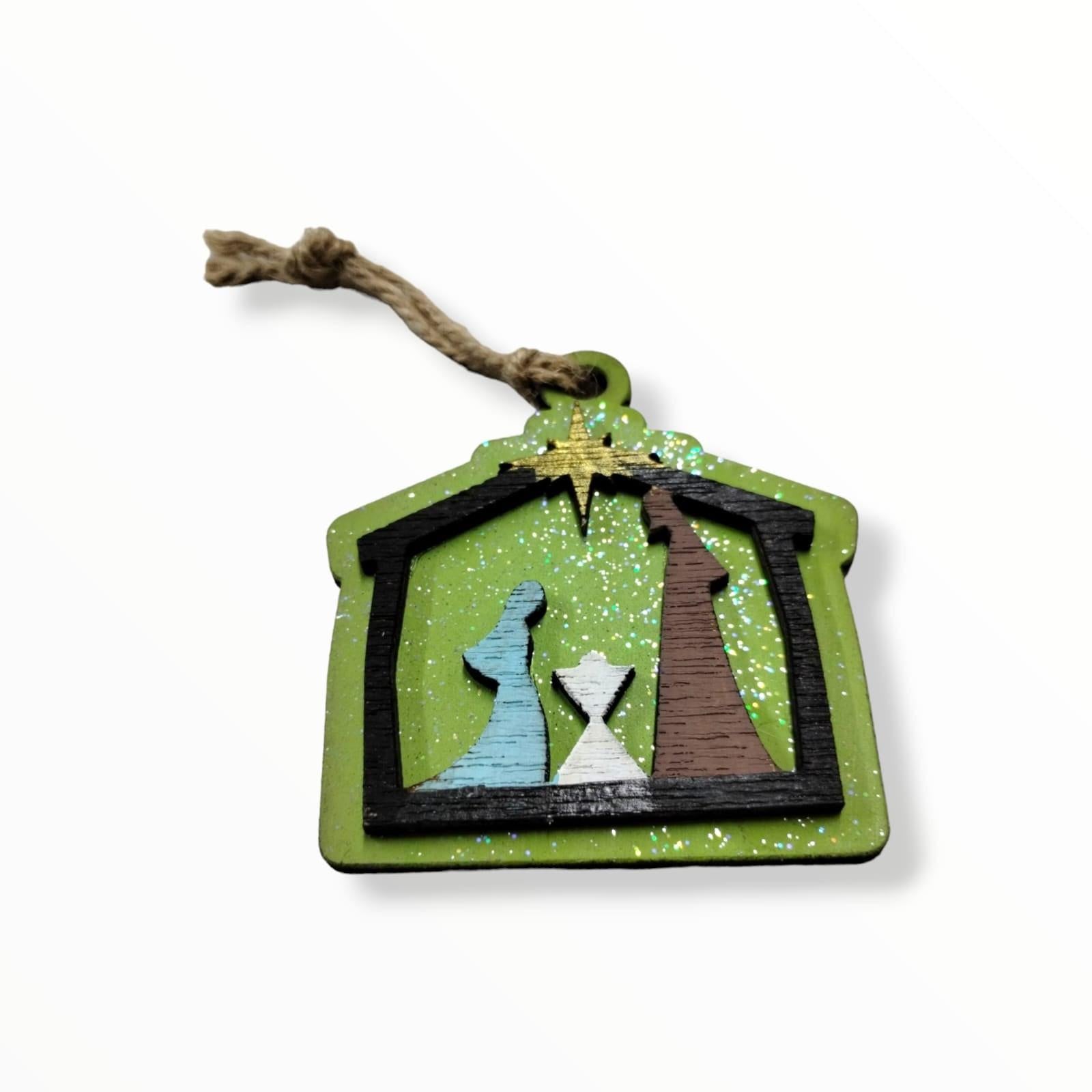 Artesanía en Madera - Ornamentos Nacimiento Casita