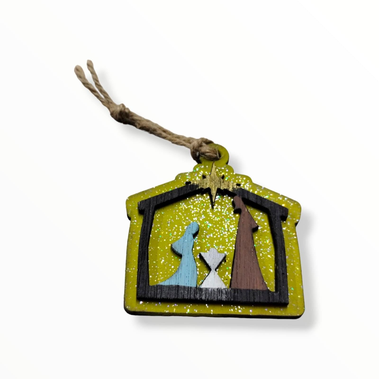 Artesanía en Madera - Ornamentos Nacimiento Casita