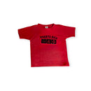 T-Shirts Roja con Estampado Negro - Size Adulto/Hombre