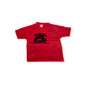 T-Shirts Roja con Estampado de Auto Negro - Size Adulto/Hombre