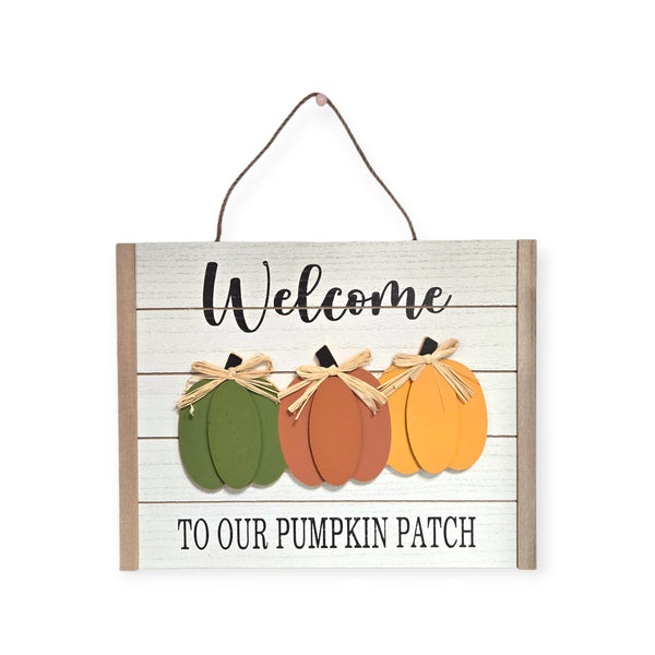 Otoño - Placa Decorativa para Pared ''Welcome To Our Pumpkin Patch''