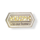 Placa Decorativa con Luz LED en Madera 'WELCOME'