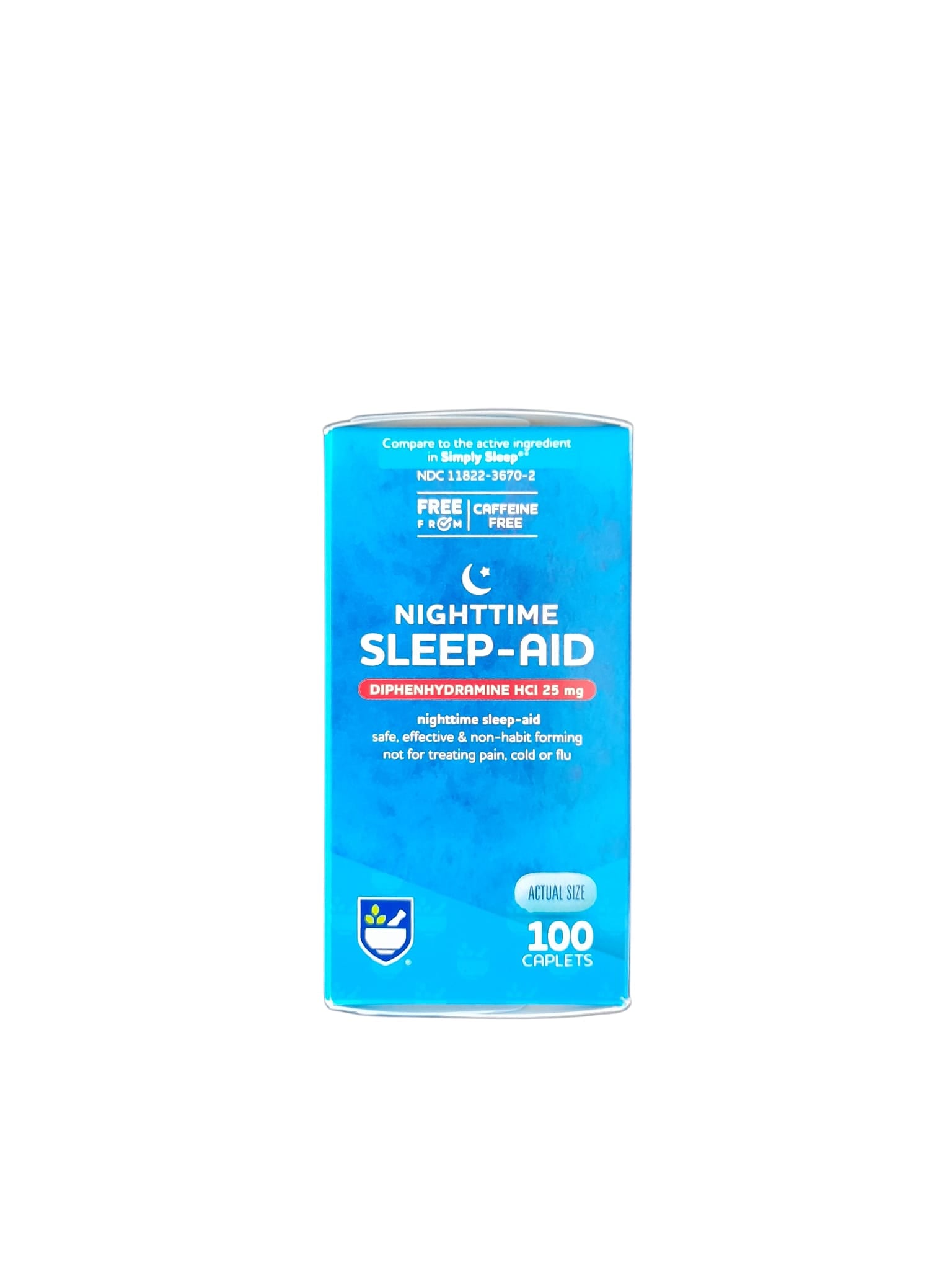 Nighttime Sleep Aid Diphenhydramine HCI 25 mg.