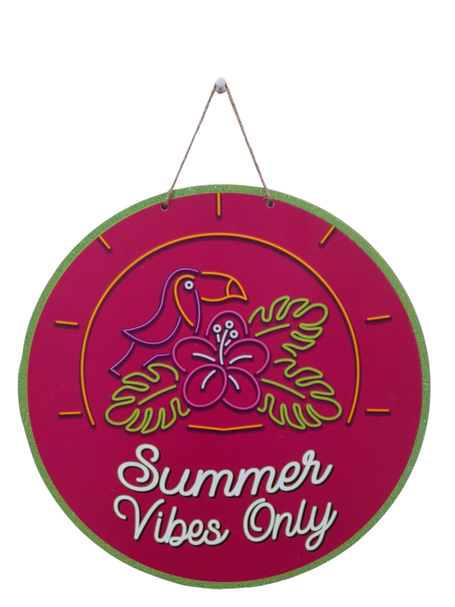 Placas Colgantes de Madera "Neon Summer".