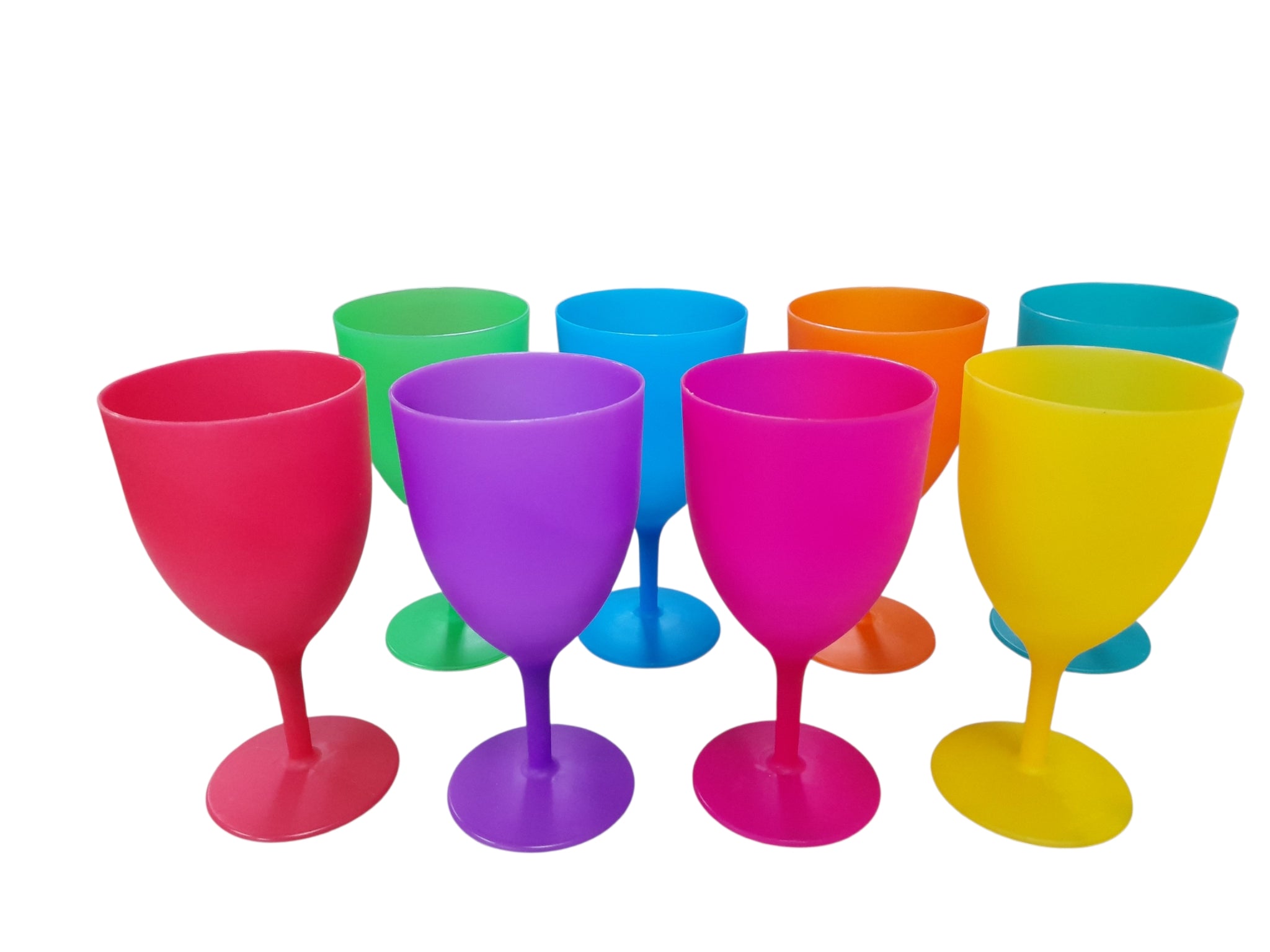 Set de 8 Copas de Plástico de Colores | Vasos Reutilizables para Verano.