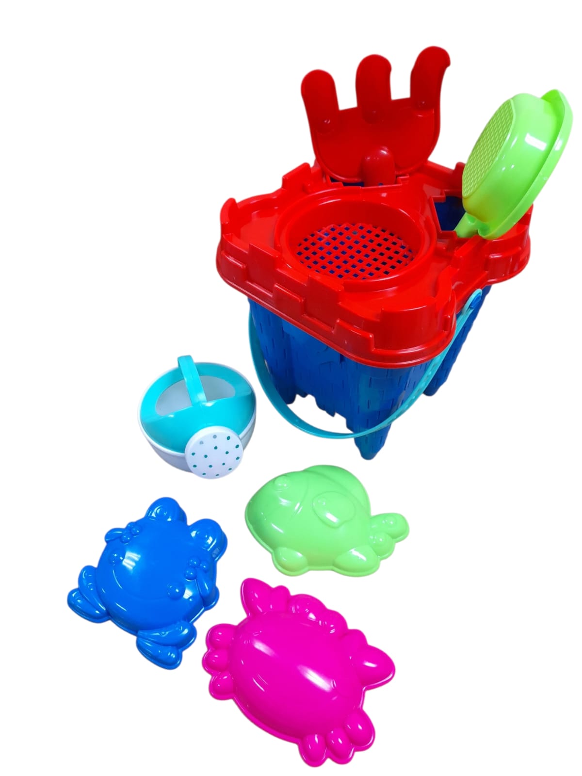 Cubo de Playa - Set con Palas, Moldes y Regadera.