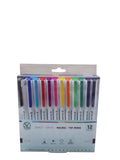 Set de Marcadores Extra Fine Tip - 12 Colores.