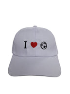 Gorra Ajustable Bordada "I Love Soccer" – Diseño Deportivo Unisex