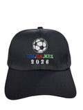Gorra Ajustable Bordada Soccer 2026 – Edición USA • CA • MEX
