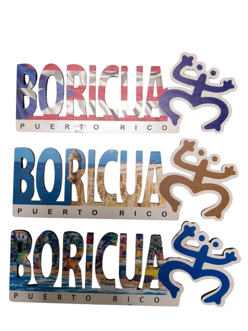Souvenir - Imán de Madera "Boricua"