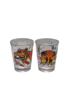 Souvenir - Set de 2 Shot Glasses de diseños Boricuas