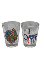 Souvenir - Set de 2 Shot Glasses de diseños Boricuas