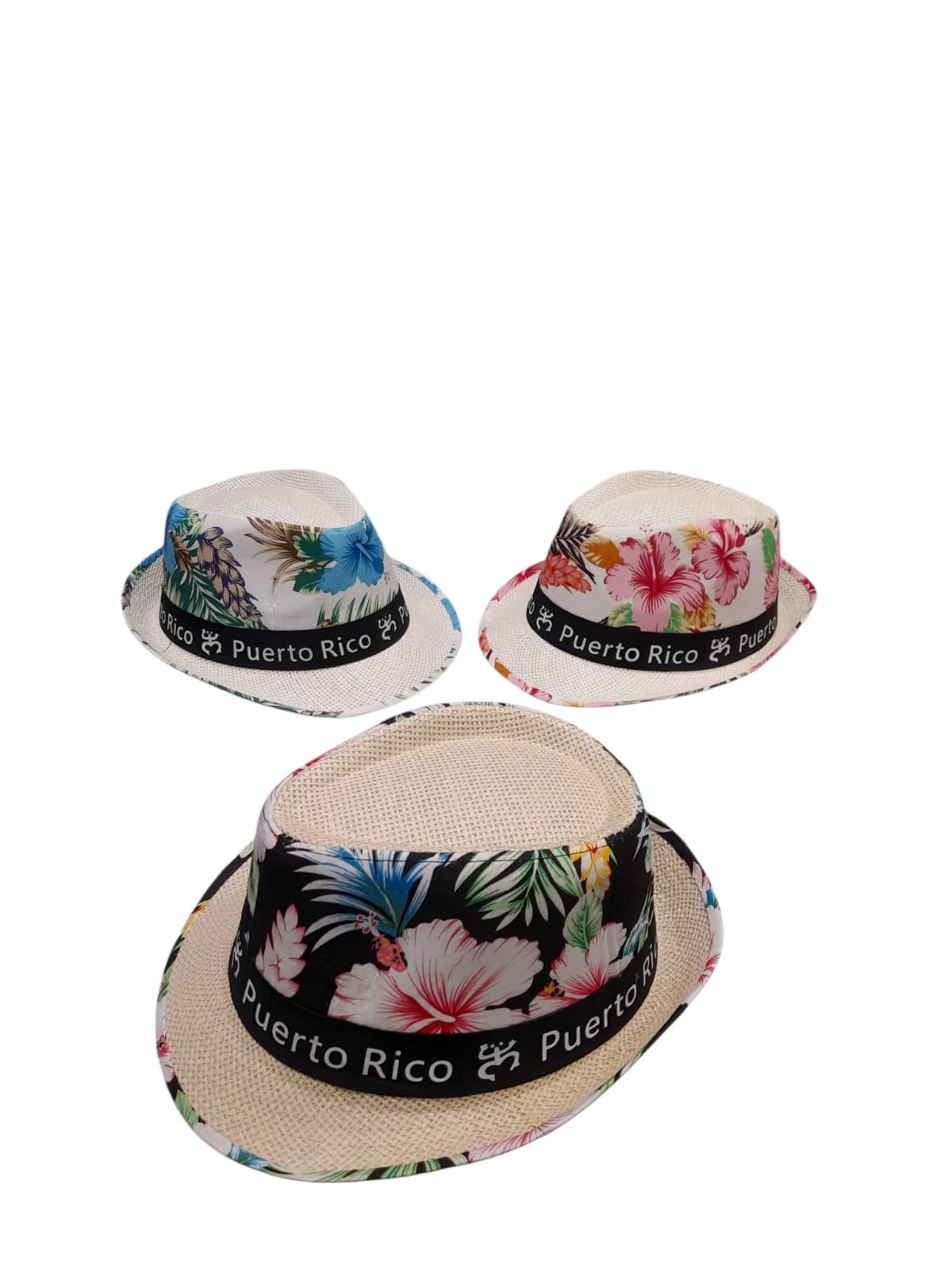 Souvenir - Fedora Puertorriqueña con Estampado de Amapolas