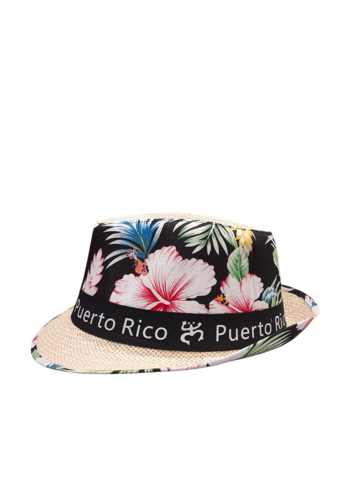 Souvenir - Fedora Puertorriqueña con Estampado de Amapolas