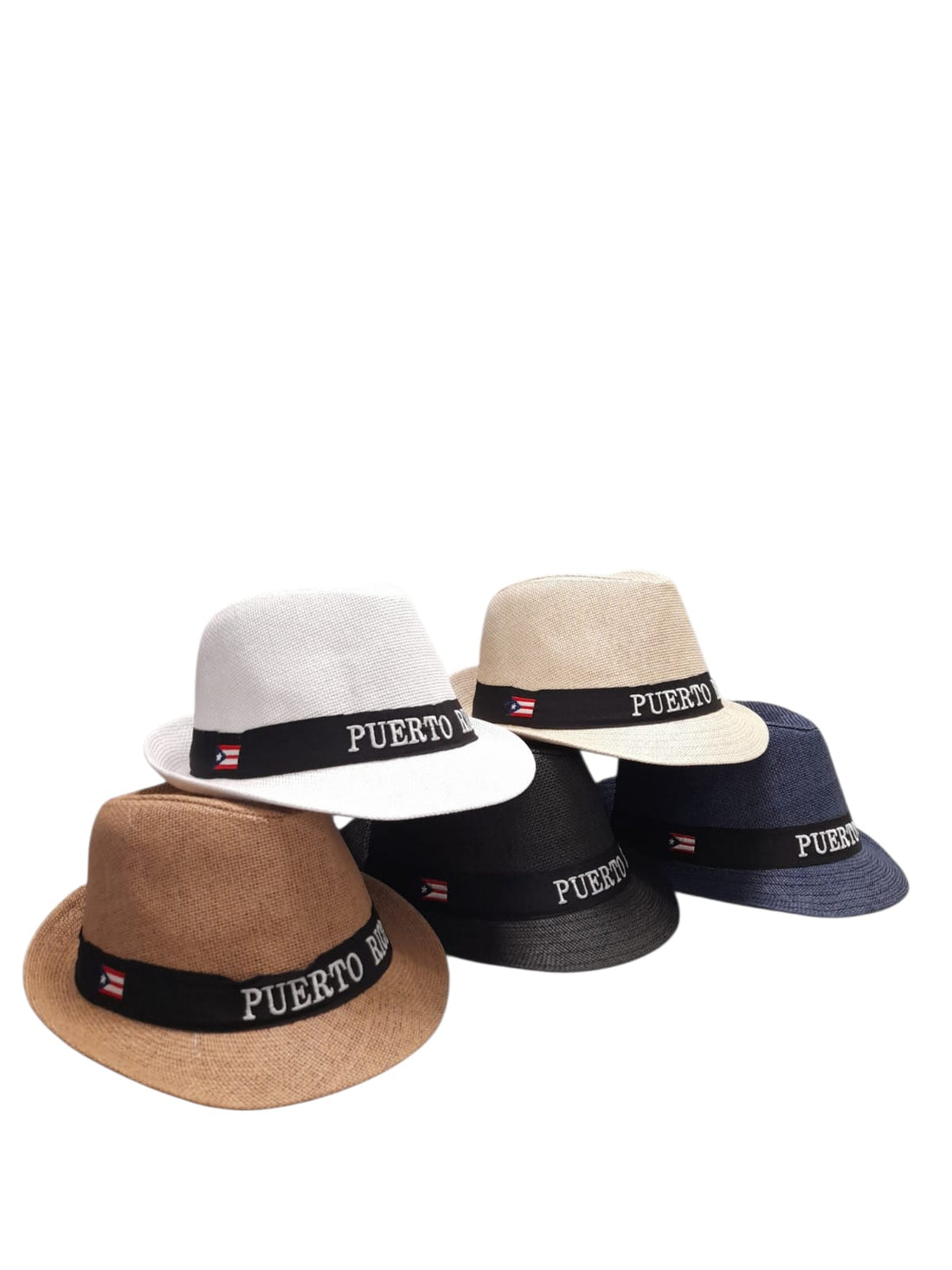 Souvenir - Fedora Clásica "Puerto Rico" y Bandera Bordada
