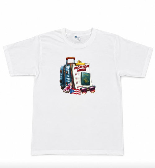 Souvenir |T-Shirt de Puerto Rico Blanca Con Diseños Boricuas | 4 Estilos
