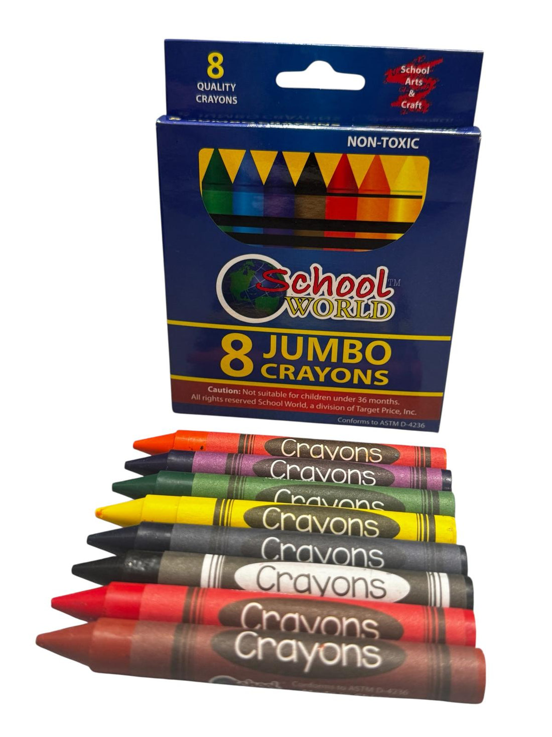 School World - 8 Jumbo Crayons