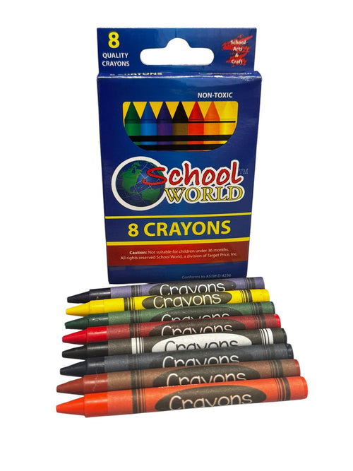 School World - Caja de 8 Crayones No Tóxicos