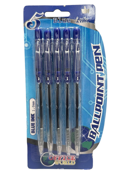 Office World - Ballpoint Pens 1.0 mm | Set de 5 Bolígrafos