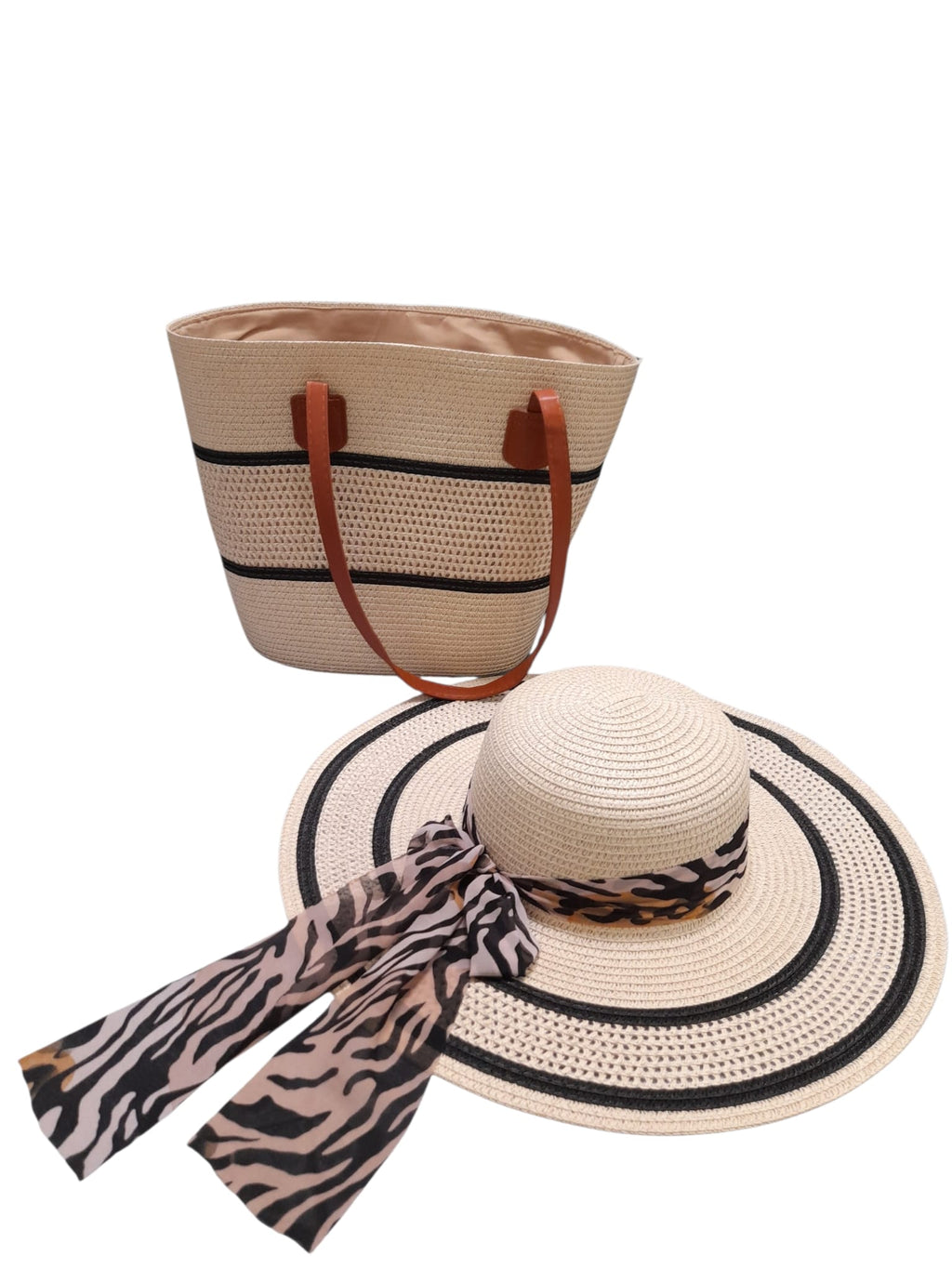 Set de Bolsos y Sombreros Playeros a Juego