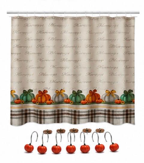 Otoño - Shower Curtain Set with Resin Hooks